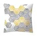 wosume Housse de Coussin, Housse de Coussin géométrique à glissière Design Jaune 45 cm Housse de Coussin géométrique, décor à la Maison pour café de(2#, 45 * 45cm)