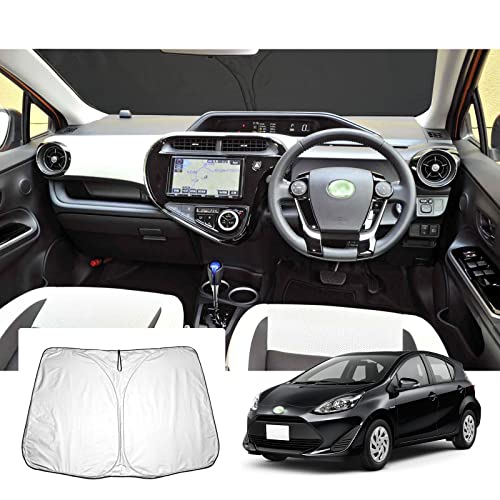 【GAFAT】TOYOTA トヨタ アクア NHP10H/NHP10 初代 2011年〜2021年 新型 AQUA 専用 車用サンシェード フロントガラス用 UVカット toyotaアクアカスタムパーツ 折り畳み 遮光 断熱 紫外線カット 日よけ 収納袋付