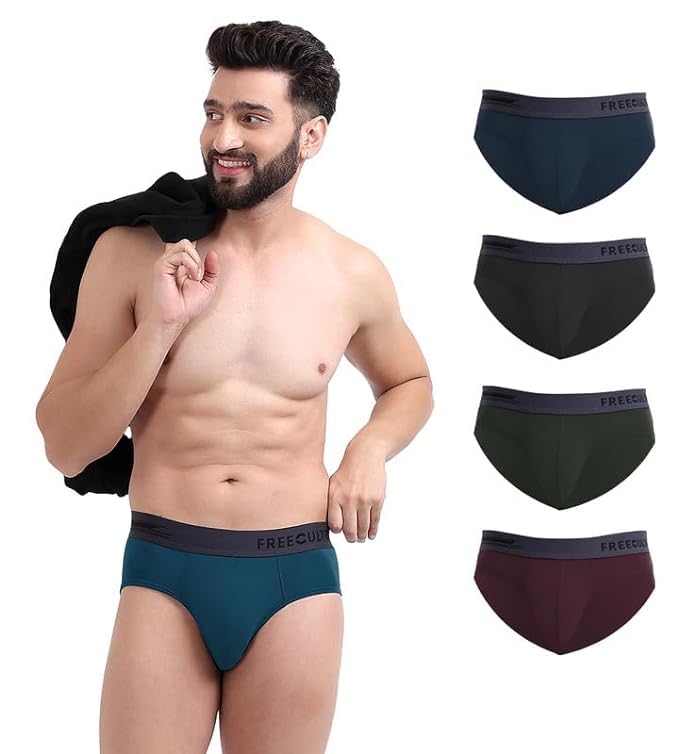 Image of Freecultr Men's Underwear Anti Bacterial Micromodal Airsoft Brief - Non Itch No Chaffing Sweat Proof Pack of 5