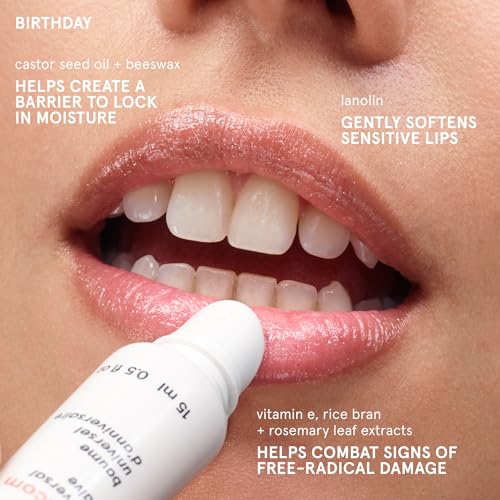 Image of Glossier Balm Dotcom Hydrating Lip Balm - Universal Salve, Up to 12Hr Moisture - Lanolin, Beeswax & Castor Oil for Dry Lips, Cuticles & Skin - Birthday, Clear Soft Shimmer, 15ml