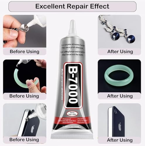 Image of B7000 Multipurpose Adhesive Glue Pack Of 2 | Jewelry, Beads, Clothes, Shoes, Fabrics,Screen Repair, Metal, Stone, Glass, Mobile Phones,Artificial Crystal Crafts