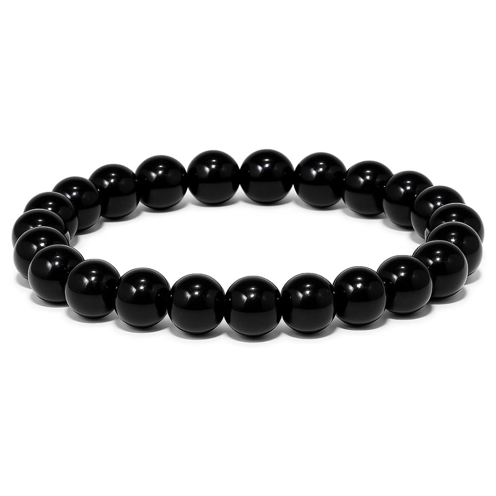 Healing Crystal Bracelet for Women and Men – 8mm Round Beaded Bracelet for Men and Women – Unisex Stretchy Gemstone Bracelet for Healing and Protection