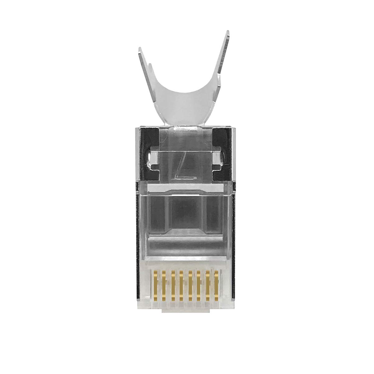 ARLI Cat7 Netzwerkstecker 100x RJ45 Stecker Netzwerk Modular mit Zugentlastung Knickschutz Tülle Einführhilfe für Verlegekabel Cat 5e / 6 / 6a / 7 / 7a / 8.1 AWG23 8 polig Plug (100 Stück)
