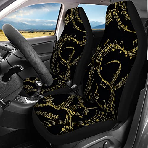Kuiaobaty Funda protectora antideslizante para asiento de coche, paquete de 4 unidades, juego completo de fundas para asientos delanteros y traseros, decoración de coche para amantes de la música Cover