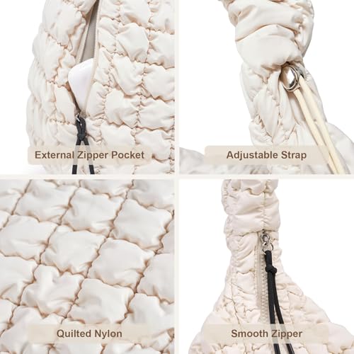 Bolso grande acolchado tipo tote para mujer miniatura 5