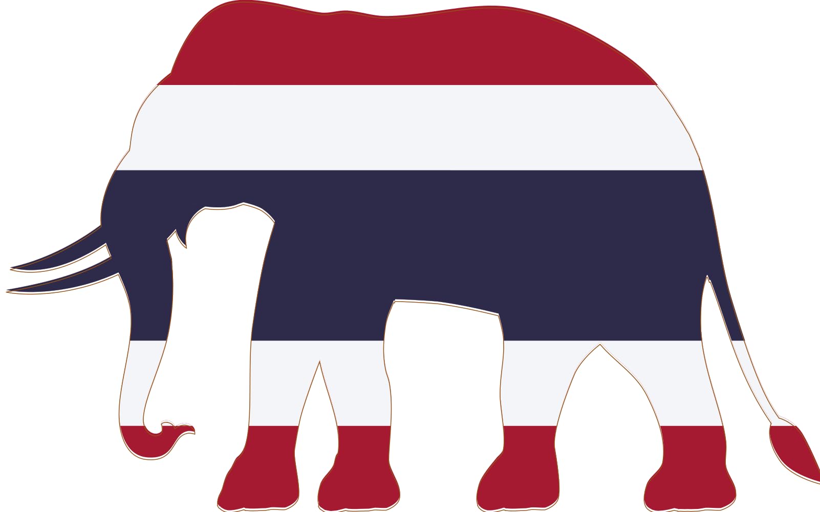 Drapeau Éléphant de Thaïlande grand format paysage extérieur