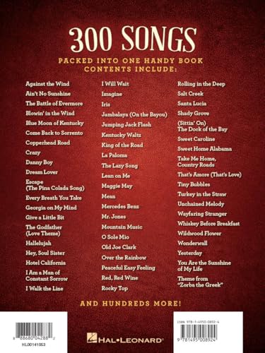 The Hal Leonard Mandolin Fake Book | 300 Songs for Mandolin | Melody, Lyrics, Chords and Diagrams | Ultimate Songbook for Mandolin Players | Perfect for Beginners and Intermediate Players - Image 2