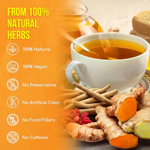 Image of FreshDrinkUS, Premium Harmony Herbal Tea | 60 Tea bags | 100% Natural Turmeric, Hibiscus, Ashwagandha, Goji Berry, Reishi, Cinnamon & Orange Peel - Naturally Aromatic Caffeine-Free Tea