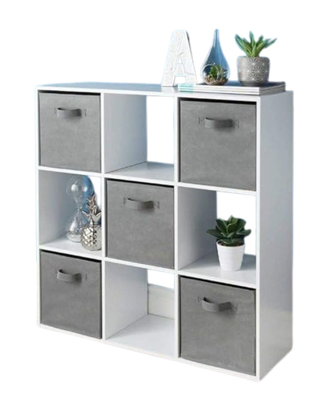 9 Cube Storage Unit Wooden White Bookcase Bookcases and Shelving Units Cubes Wooden Bookcase Free Standing Display Shelf Home Office Furniture