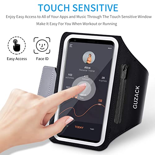 Sportarmband Handy Universal, Handyhalterung Joggen Mit Kopfhörer Tasche Running Armband für iPhone 16 Pro Max/15 Pro/14 Pro/13/12/11 Handytasche für Joggen Running Bis zu 6,9'
