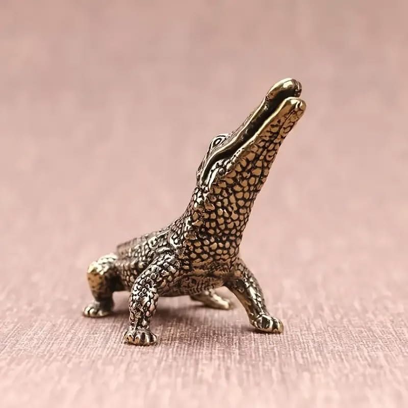 Figura de Cocodrilo de Latón 3 piezas miniatura 6