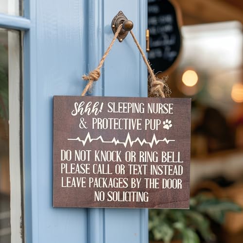 Nurse Do Not Disturb Door Sign, Sleeping Nurse Decor 8