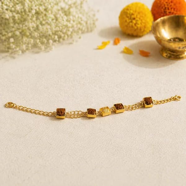 Image of Natural Rudraksha Beaded Bracelet for Men & Women | Spiritual Prosperity & Positive Energy Accessory