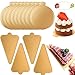 YWQQ 100 Pezzi Basi per Torta,Triangolo Mousse Torta Bordo di Carta,Cup Cake Dessert Display Vassoio,Base in Cartone, Base per Decorare Torte,per Decorazione Torte, Matrimoni,Feste di Compleanno(Oro)