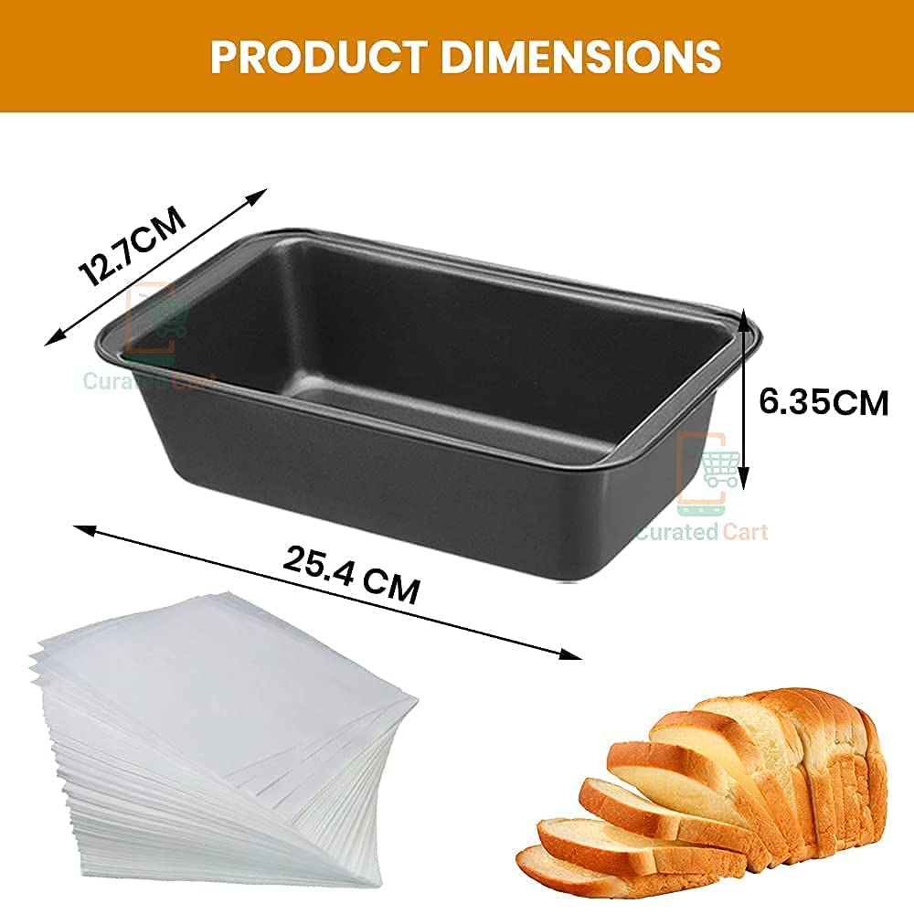 CURATED CART Bread Moulds and Cake Tin for Baking - Non-Stick Loaf Tin Set of 2, Heavy Duty Carbon Steel, Bread Baking Tray, Loaf Pan, Cake Tin, Oven and Microwave Safe, Dishwasher Safe 3