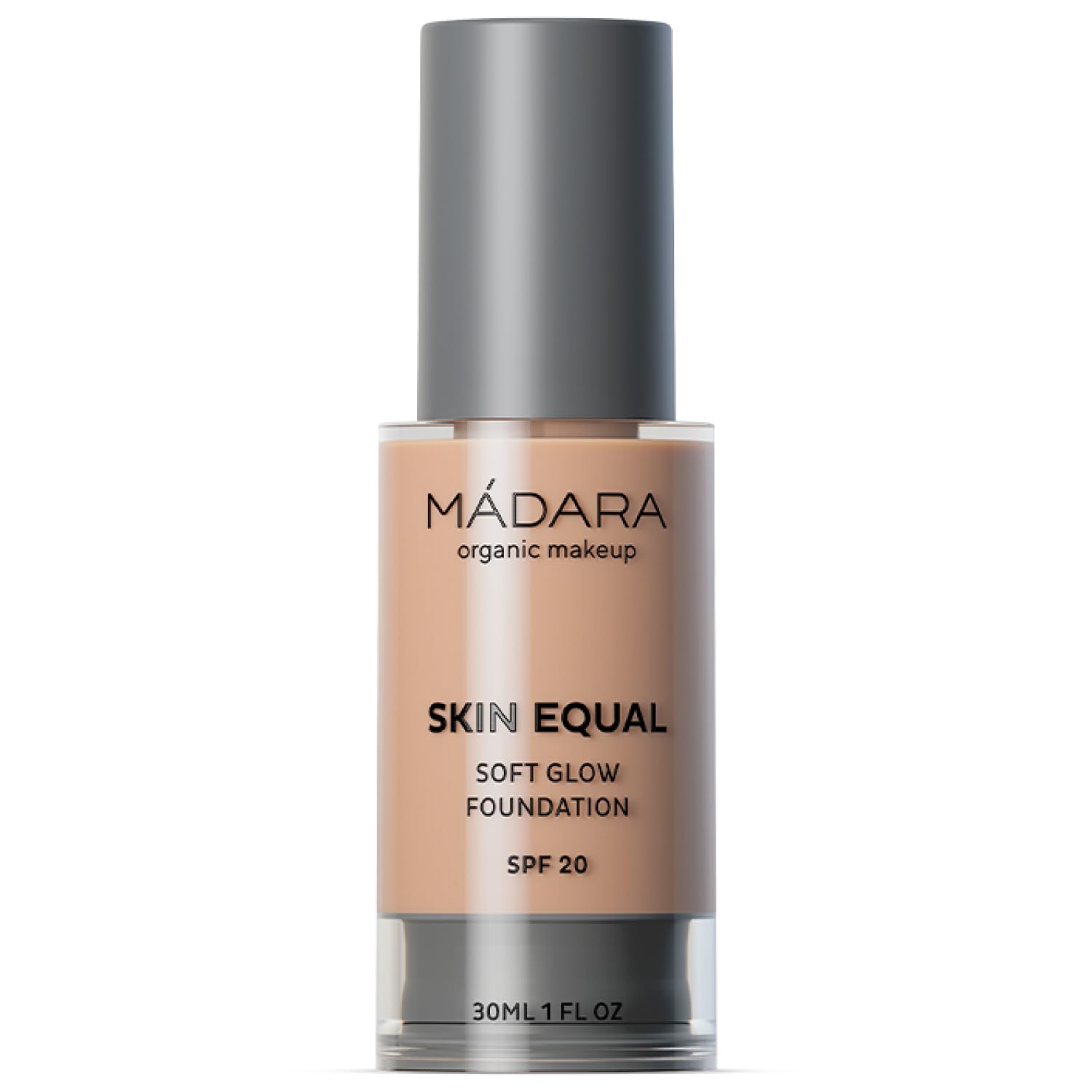 MÁDARA Skin Equal Soft Glow Mineral Foundation SPF15 Shade Rose Ivory 30, Liquid Foundation with Hyaluronic Acid for Mature Skin, Medium Coverage,