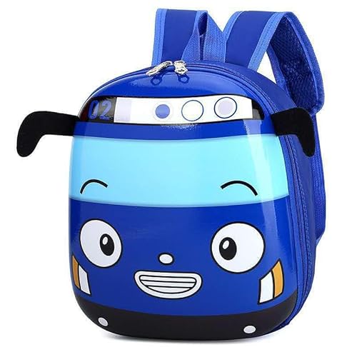 FWANGEN Mochila para crianças, mochila tridimensional carros para crianças, carros carreira de carro mochila infantil escola primária ajustável, mochila de cartão, para viagens escola campismo, 25 cm