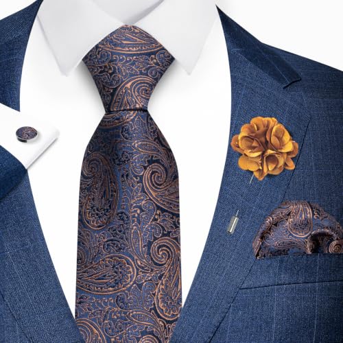 Image of joy alice 70 Colors Ties Set Men Mixed Color Necktie Handkerchief Cufflinks Brooch 3.15 Formal