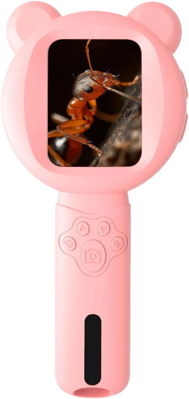 子供に優しいデジタル顕微鏡 2.8 インチディスプレイ 200MP カメラハンドヘルド拡大鏡内蔵 LED ライトデジタル拡大鏡子供