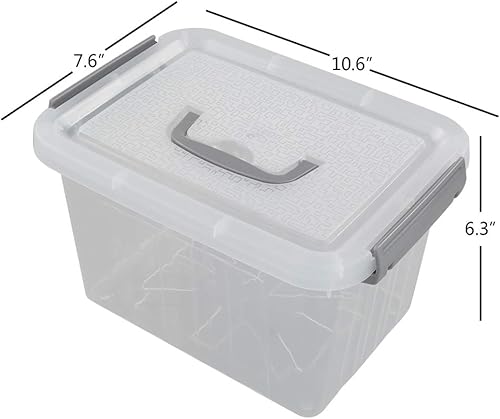 Miniatura 2 de Jekiyo Contenedor de almacenamiento de plástico transparente, contenedor de 6 cuartos de galón con tapa, 4 paquetes