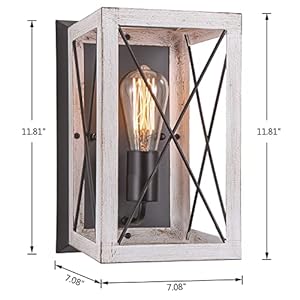 Luupyia Single Farmhouse Wall Light Fixtures Indoor, Rectangular, Metal Rustic Wall Sconces Industrial Farmhouse Lights for Living Room Hallway Porch, Beige Luupyia Single Farmhouse Wall Light Fixtures Indoor Rectangular Metal Rustic Wall Sconces Industrial Farmhouse Lights for Living Room Hallway Porch Beige