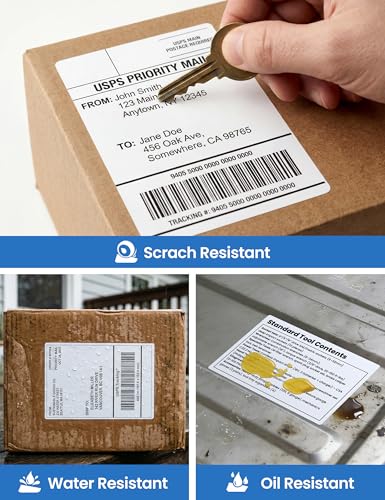 Image of Phomemo 4x6 Shipping Labels for D421R Printer Only, 250 Labels per Roll, Thermal Shipping Labels with RFID Chip, Smart Auto-ID & One-Click Calibration, Shipping Supplies for Small Business & Home