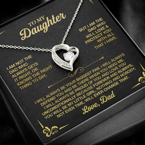 To My Daughter Necklace From Dad, Birthday Gift for Daughter from Dad With Inspirational Message Card And Gift Box2
