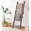 RHF 54" Extra Thick Blanket Ladder,Rustic Wood Ladder, Decorative Heave Duty Ladder for Blanket, Farmhouse Blanket Ladder, Storage Ladder Shelf, Assembly Required, 4.5-Feet (Rustic Brown, 4.5 Ft)