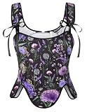 Scarlet Darkness Corset Plus Size Renaissance Corset Tops for Women Vintage Overbust Bustier Black Size 18