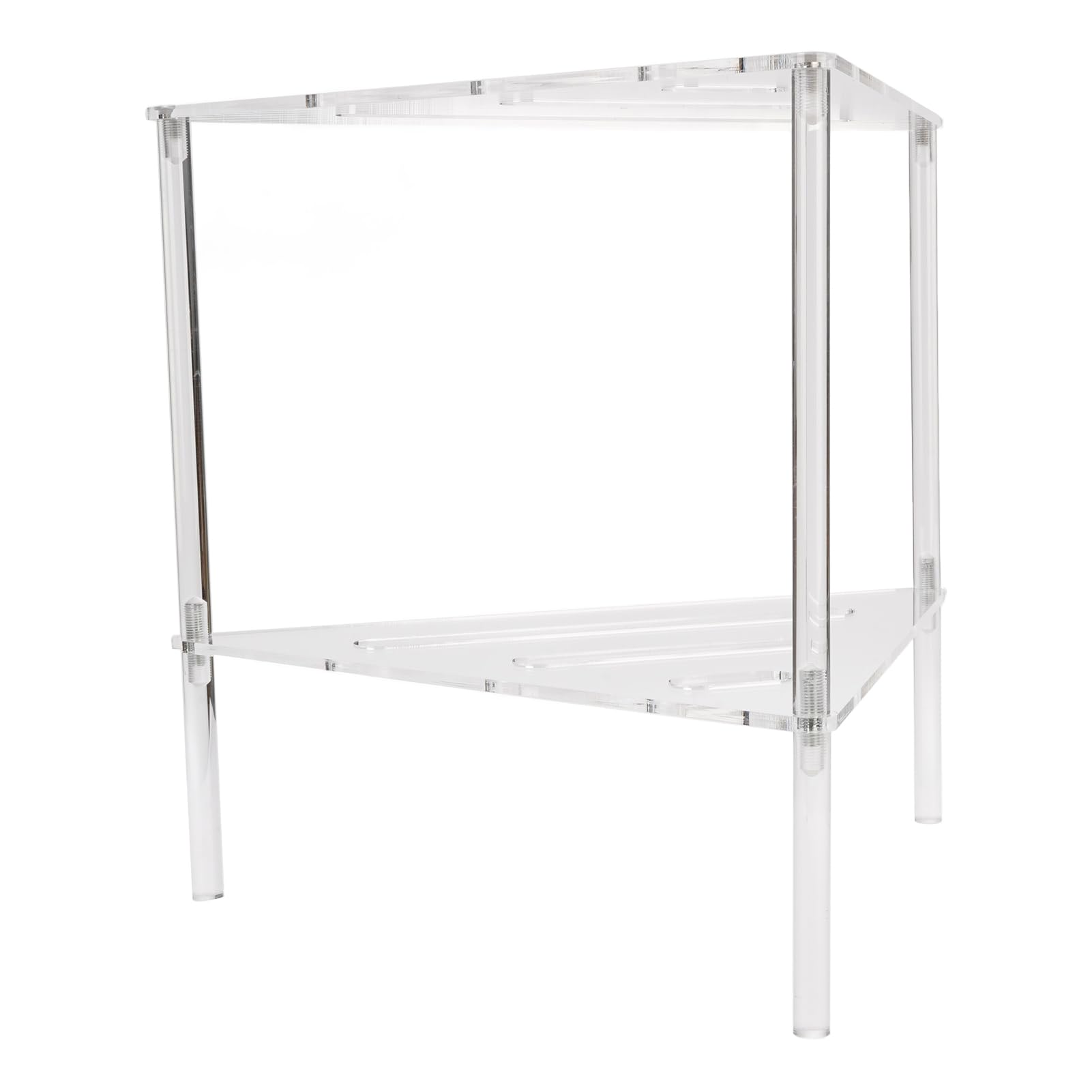 SIXRUN Acryl-Eckregal für Dusche, 2-stufiger Stand-Organizer aus Acrylglas, rostfrei & leicht zu reinigen – Badregal und Küchenregal für Seife, Shampoo, Flaschen & Kosmetik