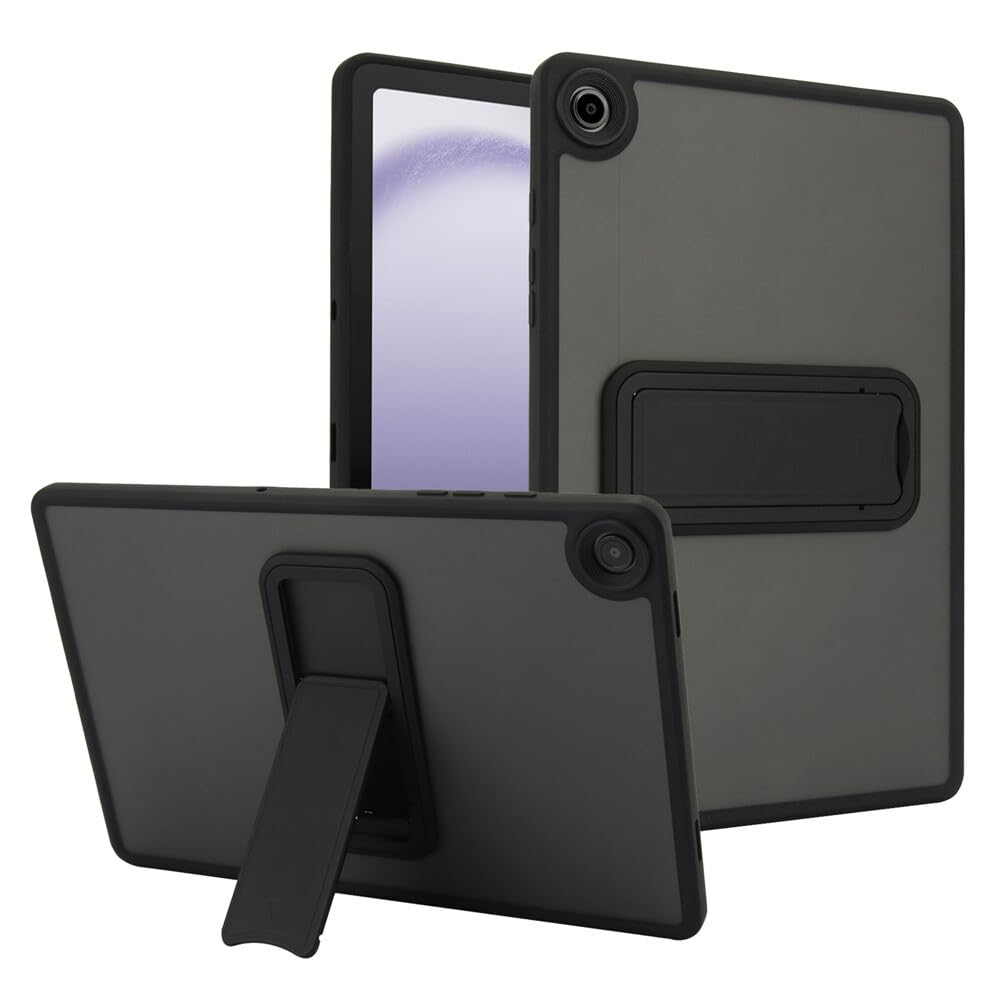 Generic etui kompatybilne z Samsung Galaxy tab A9 8,7 SM-X110 X115 X117 (kolor: czarny) twardy silikon przezroczysty tył etui stojak pokrowiec