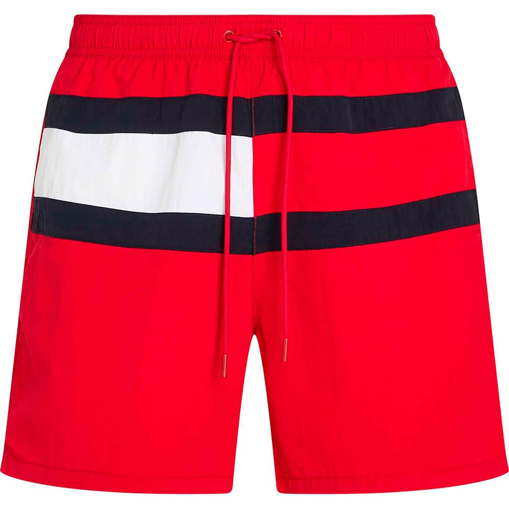 Tommy Hilfiger Men's Red (Medium Red) Medium Drawstring Um0um03474 Swim Trunk, L