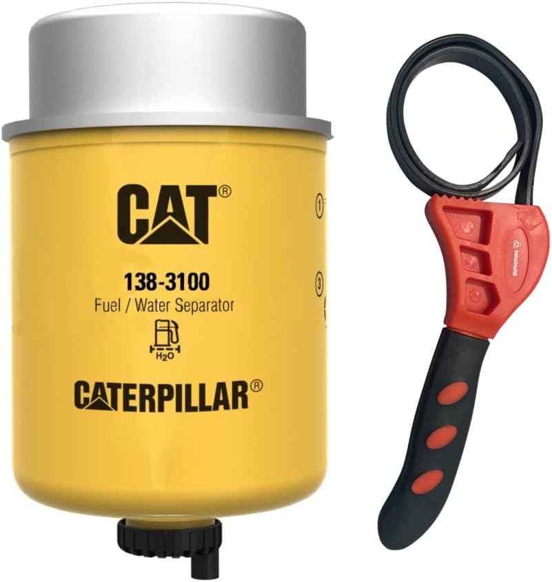 Caterpillar 138-3100 Fuel Water Separator w/IHD Strap Wrench Bundle (1)