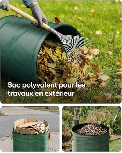 Praknu 3 Sacs Jardin Déchets Verts 300 L – Sac Végétaux – Sac Jardinage – vue 6