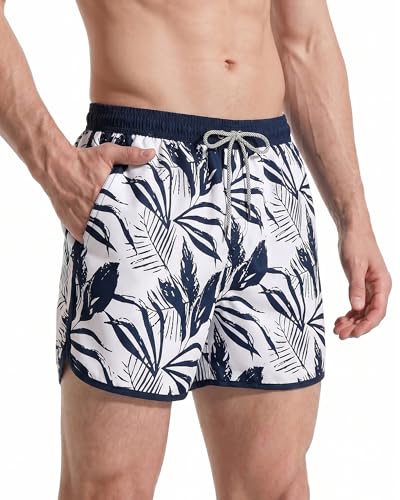 maamgic Herren Badeshorts Vintage Retro Boardshorts Schnelltrocknend Kurz Badehose Schwimmhose mit Mesh-Futter und Verstellbarem Tunnelzug