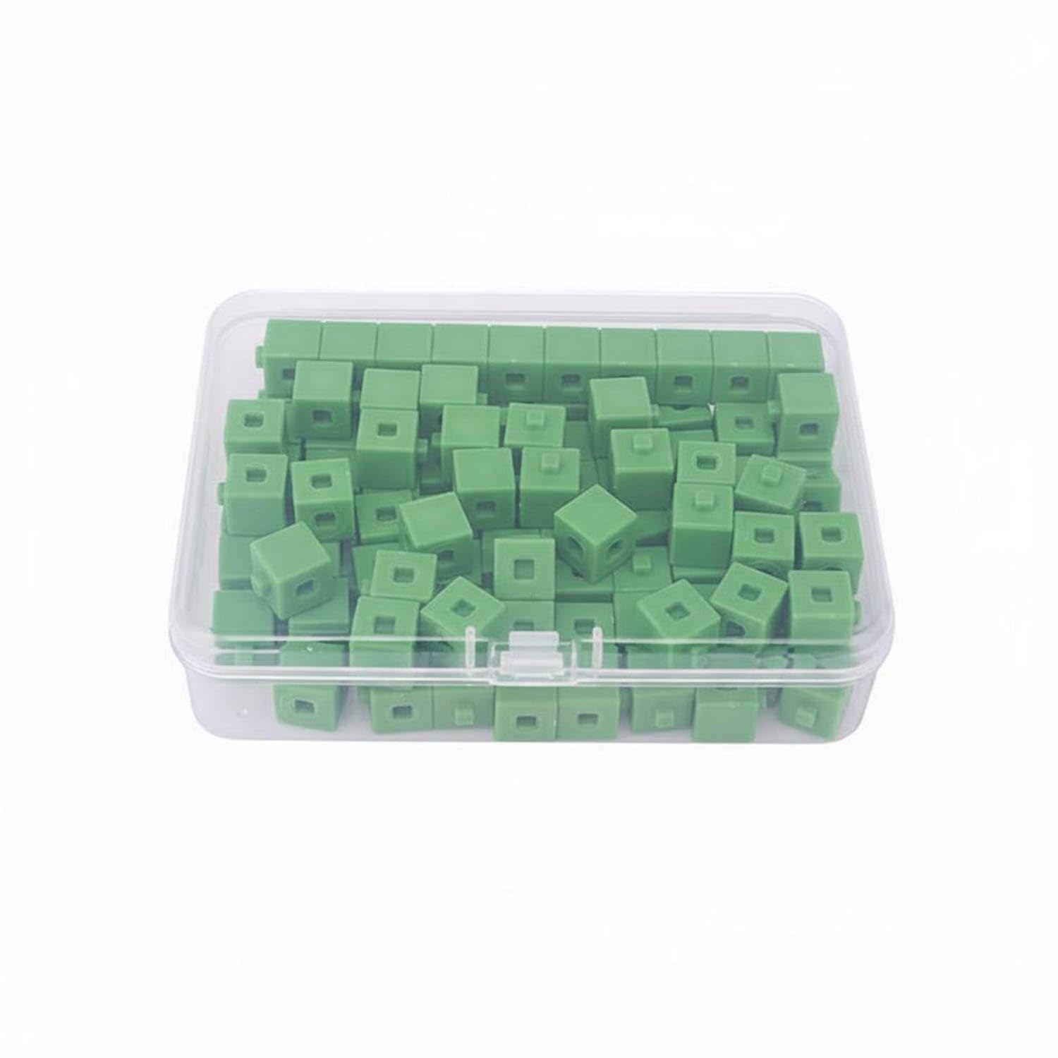 300 Pieces Connecting Math Cubes Develops Science Skills Math Linking Cubes Connecting Counting Blocks Easy to Connect, Green, 100 Pieces | Mathematics | Educational-image-33