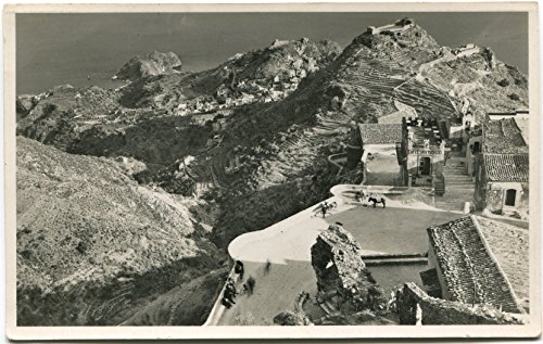 1920 Taormina Panorama Dal Castello Mola Monti Messina Ferrovia FP B/N VG Cartolina Postale