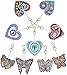 hellomagic - Lot de 9 porte-clés à peinture diamant à faire soi-même, motifs papillon et cœur - kit de peinture diamant 5D pour femme, fille - convient pour porte-feuille, sac à main