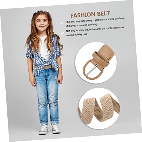 Stylish Elastic Woven Waist Belt for Men and Women Durable Braided Fabric Strap Stretchy Beige Clothes Belt for Jeans Dresses Sweaters Lightweight and Non Fading Accessory4