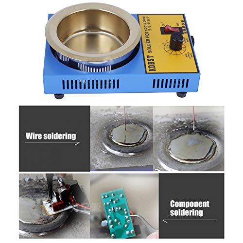 Image of Soldering Desoldering Bath, Solder Pot, Portable Electronic Wire Production for Coil Pin Tin Plating Electronic (US standard 110V)