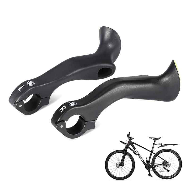 Jingfarsky mountain bike grips for bicycles mtb handlebar ends bicycle mountain equipment road bar end caps bars Black Handlebar Grips with Horns Ultralight Ergonomic Design，suitable for 21.8-22mm