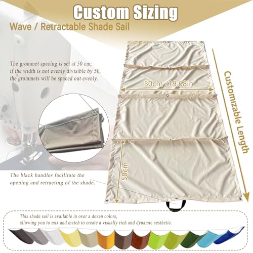 Voile d'ombrage imperméable 260 x 750 cm pour protection solaire - 7