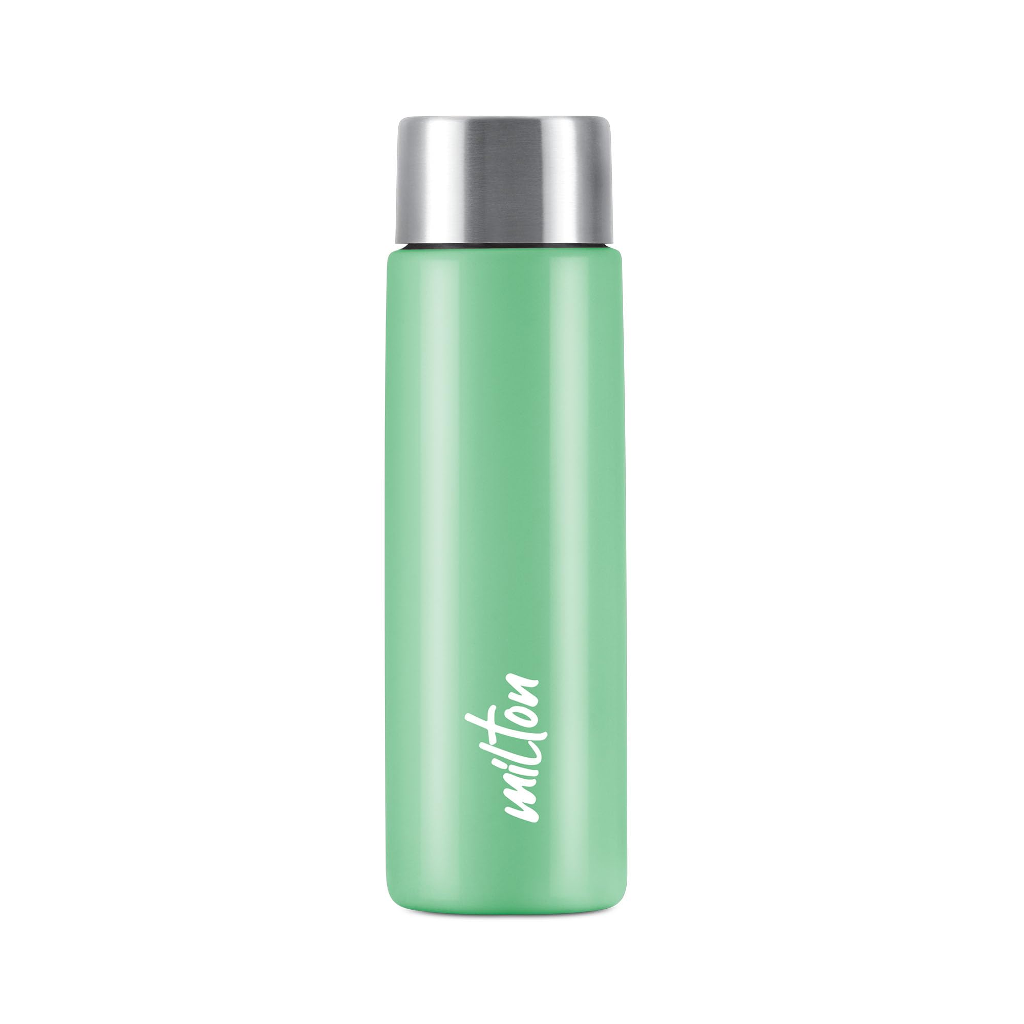 MILTON Bitsy Buddies 450 Stainless Steel Water Bottle 430 ml, Single Walled, ISI Certified I Leak Proof Lid, Rust Proof I For School, Office, Gym I Aqua Green