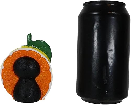 Miniatura 5 de Ebros Gift Furrybones Fruity Juicy Mikan, el esqueleto naranja japonés con hoja verde, huesos peludos, calaveras, esqueletos, escultura de Halloween