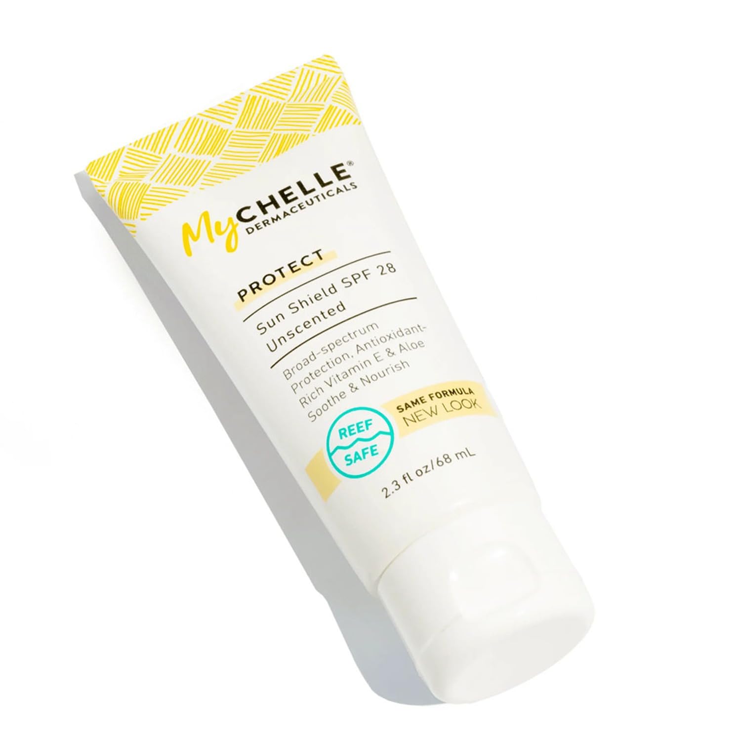 MyCHELLE Dermaceuticals Sun Shield SPF 28 Unscented (2.3 Fl Oz) - Soothing Reef Safe Sunscreen with Vitamin E and Aloe - TSA Approved. Liquid Zinc Sunscreen for Face and Body Sun Shield SPF 28 2.3 Ounce (Pack of 1)
