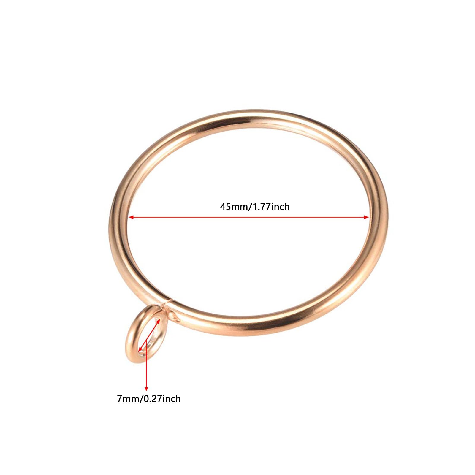 TA-VIGOR 24Pcs Metal Curtain Rings, 45mm Internal Diameter, Gold Tone - Image 2