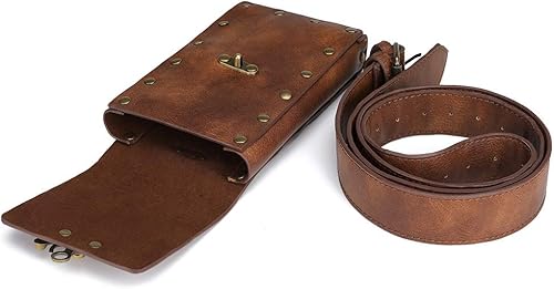 Miniatura 4 de Steampunk - Bolso cruzado de hombro estilo mensajero, cintura gótica, riñonera con cadena, pierna caída, cadera, cinturón