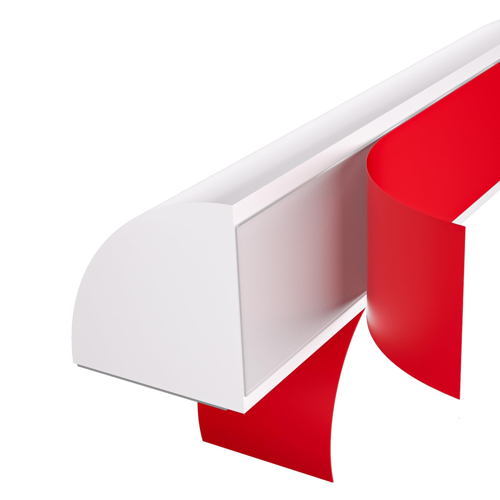 Risunpet Flexible Quarter Round Molding, Mini Peel and Stick Rubber Trim Molding for Wall Edge Floor Corner,Staircase Cabinet Tub Edge (White, 118Inch)