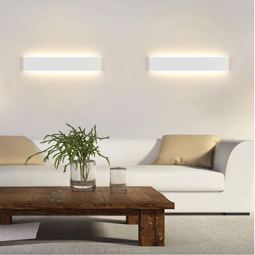 4 Pezzi LED Lampada da Parete 16W Bianco Caldo, Moderno Up Down Applique da Parete con 110V-260V, Interni Lampada a Muro per Bagno Lampada Soggiorno Camera da Letto Scale Corridoio Luce Notturna
