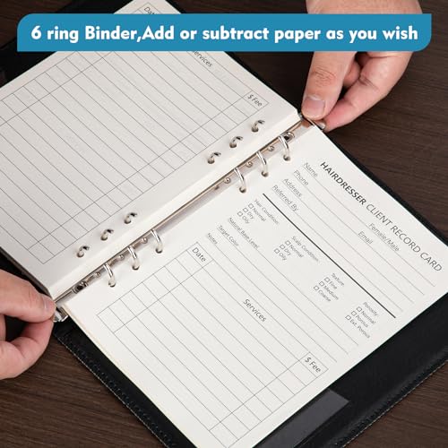 Carnet de profil de client Moogovgi rechargeable avec 80 feuilles d'organisation